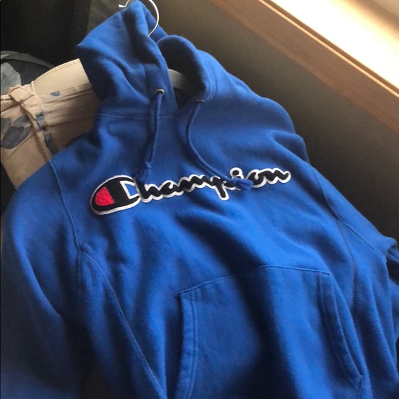 Blue Champion Hoodie Reverse Weave Surf The Web - Picture 2 of 2